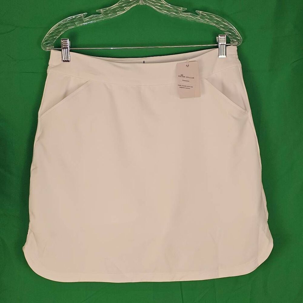 NWT Peter Millar Womens White Alice Petal Hem Golf Skort Medium